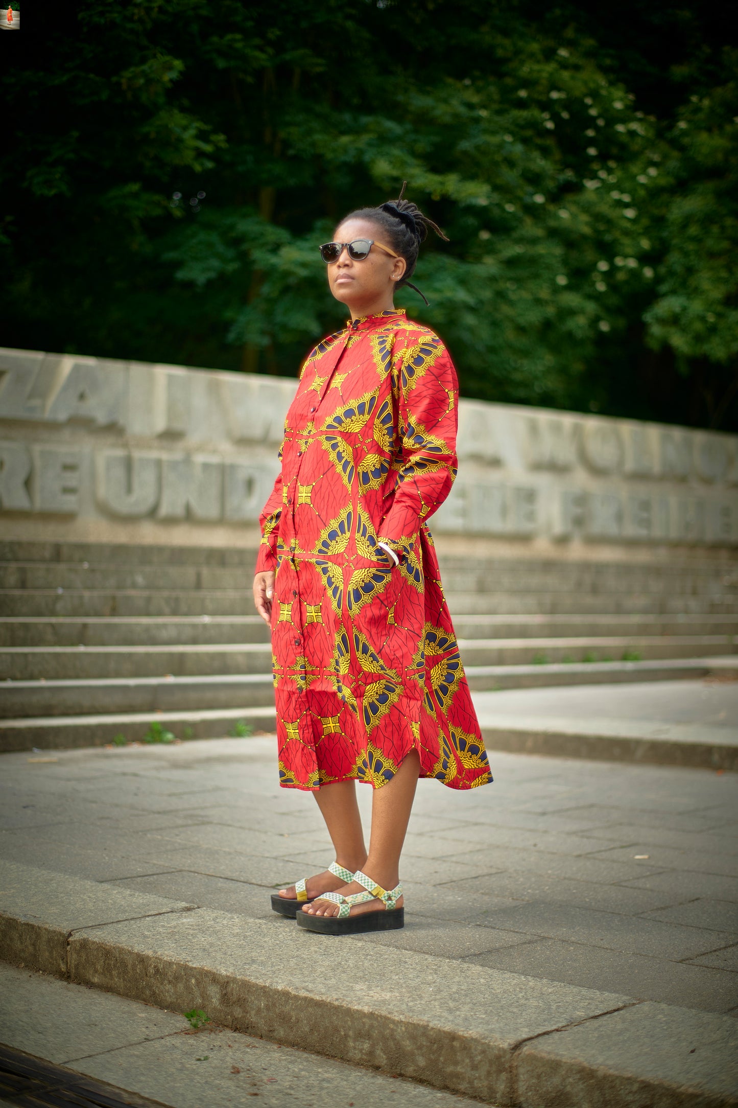 Golden Tide Ankara Gown (Red)