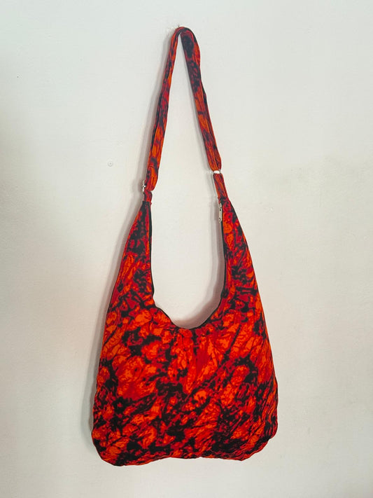 Afrofeminist Volcanic Flame Crescent Bag