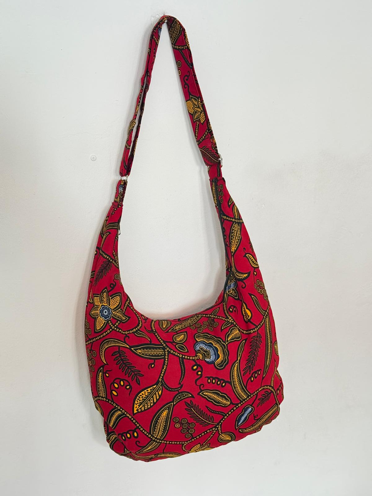 Afrofeminist Royal Hibiscus Crescent Bag