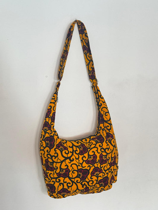 Afrofeminist Golden Marigold Crescent Bag
